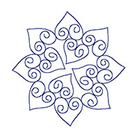 motif de broderie mandala 8 coeurs