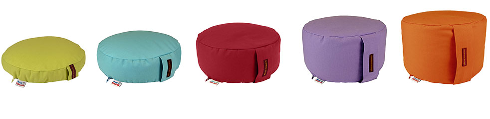 différentes hauteurs coussins de méditation ronds