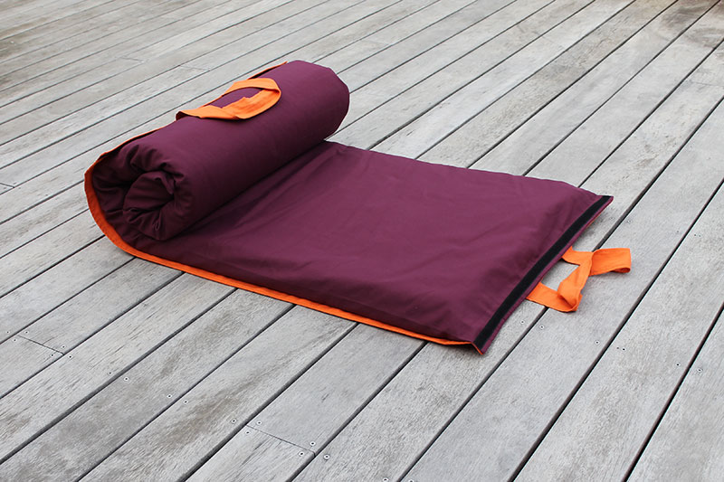 tapis futon en coton transportable